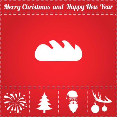 Bakery Icon Vector. And bonus symbol for New Year - Santa Claus, Christmas Tree, Firework, Balls on deer antlersのイラスト素材