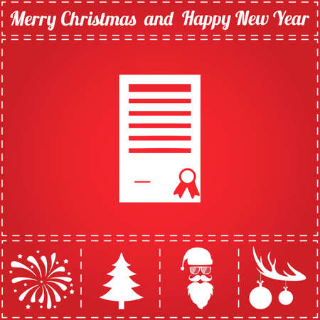 Charter Icon Vector. And bonus symbol for New Year - Santa Claus, Christmas Tree, Firework, Balls on deer antlersのイラスト素材