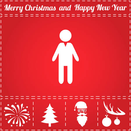 User Icon Vector. And bonus symbol for New Year - Santa Claus, Christmas Tree, Firework, Balls on deer antlersのイラスト素材