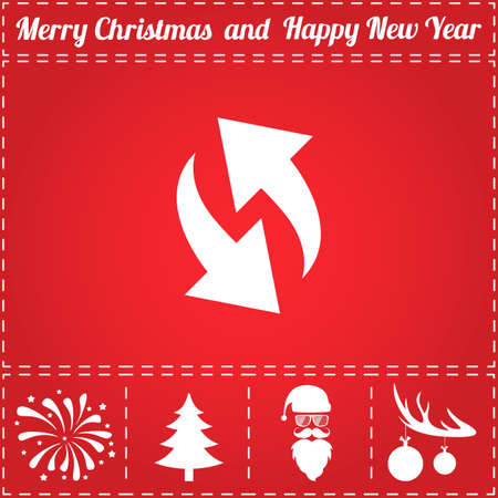 Arrows Icon Vector. And bonus symbol for New Year - Santa Claus, Christmas Tree, Firework, Balls on deer antlersのイラスト素材