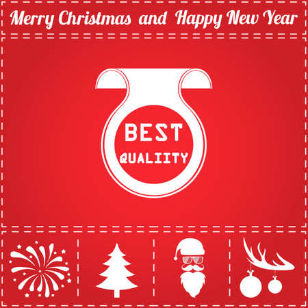Quality Icon Vector. And bonus symbol for New Year - Santa Claus, Christmas Tree, Firework, Balls on deer antlersのイラスト素材