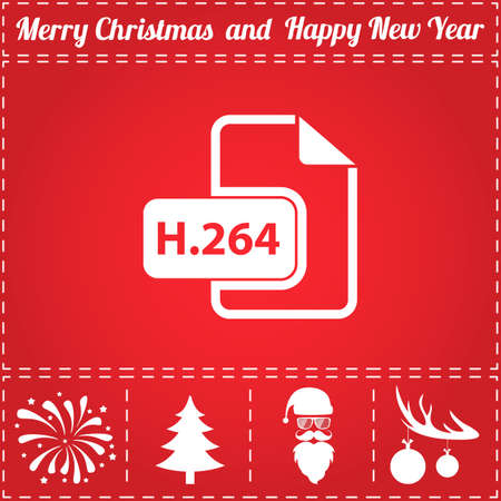 H264 Icon Vector. And bonus symbol for New Year - Santa Claus, Christmas Tree, Firework, Balls on deer antlersのイラスト素材