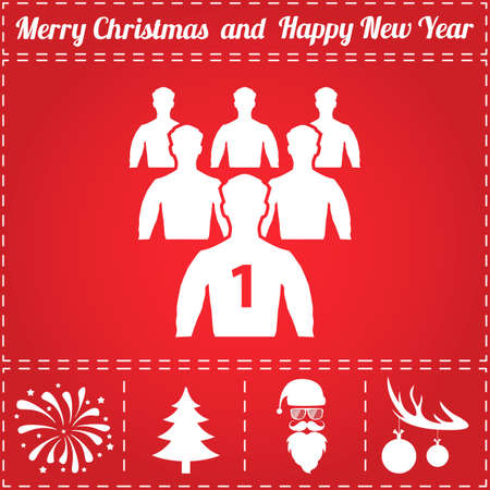 Leader Icon Vector. And bonus symbol for New Year - Santa Claus, Christmas Tree, Firework, Balls on deer antlersのイラスト素材