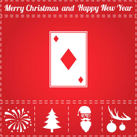 Card suit Icon Vector. And bonus symbol for New Year - Santa Claus, Christmas Tree, Firework, Balls on deer antlersのイラスト素材