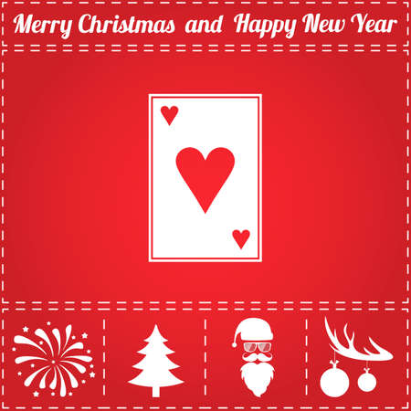 Card suit Icon Vector. And bonus symbol for New Year - Santa Claus, Christmas Tree, Firework, Balls on deer antlersのイラスト素材