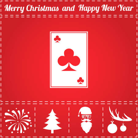 Card suit Icon Vector. And bonus symbol for New Year - Santa Claus, Christmas Tree, Firework, Balls on deer antlersのイラスト素材