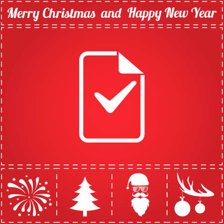 Vote Icon Vector. And bonus symbol for New Year - Santa Claus, Christmas Tree, Firework, Balls on deer antlersのイラスト素材