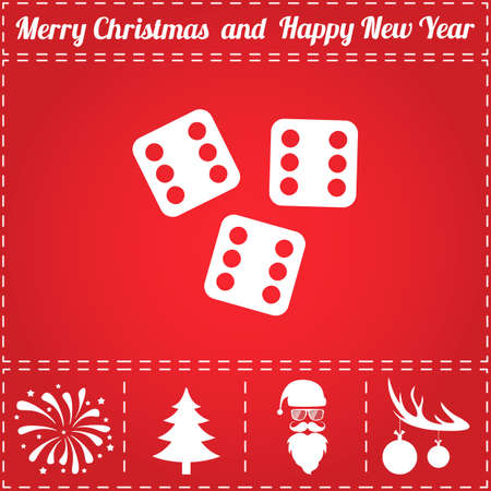 Jackpot Icon Vector. And bonus symbol for New Year - Santa Claus, Christmas Tree, Firework, Balls on deer antlersのイラスト素材