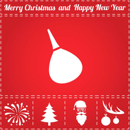 Enema Icon Vector. And bonus symbol for New Year - Santa Claus, Christmas Tree, Firework, Balls on deer antlersのイラスト素材