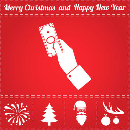 Rich Icon Vector. And bonus symbol for New Year - Santa Claus, Christmas Tree, Firework, Balls on deer antlersのイラスト素材