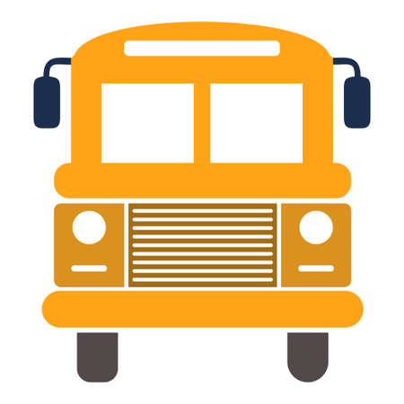 vector school bus illustration isolated, school vehicle symbolのイラスト素材