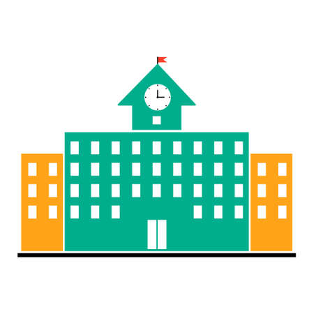 vector school house. college building isolated. school education iconのイラスト素材