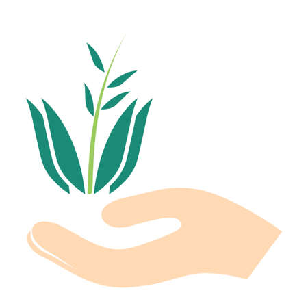 vector green ecology sign, green environment illustration symbol - eco iconのイラスト素材
