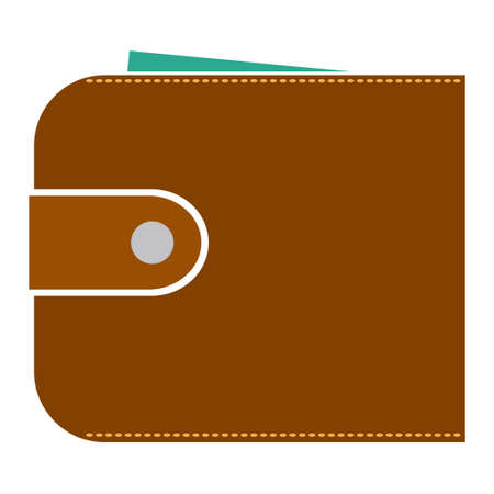 vector money wallet illustration with dollar cash, financial icon - money savingのイラスト素材