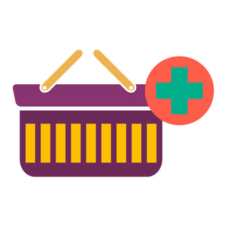 vector shopping basket illustration isolated. market store cart - shopping iconのイラスト素材