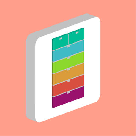 Archive Dreawer Simple vector icon. Illustration symbol design template for web mobile UI element. Perfect color isometric pictogram on 3d white square. Archive Dreawer icons for your business projectのイラスト素材