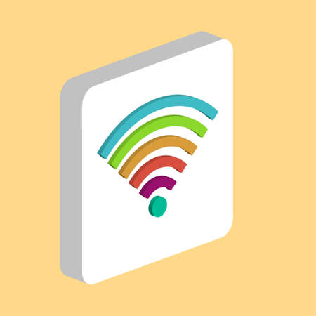Wireless, WIFI Simple vector icon. Illustration symbol design template for web mobile UI element. Perfect color isometric pictogram on 3d white square. Wireless, WIFI icons for your business projectのイラスト素材