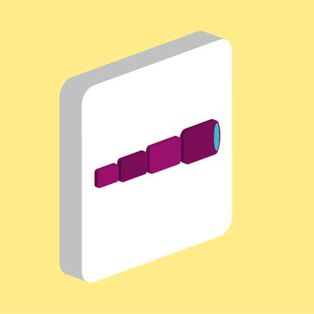 Spyglass Simple vector icon. Illustration symbol design template for web mobile UI element. Perfect color isometric pictogram on 3d white square. Spyglass icons for your business projectのイラスト素材