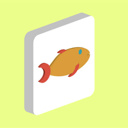Gold Fish Simple vector icon. Illustration symbol design template for web mobile UI element. Perfect color isometric pictogram on 3d white square. Gold Fish icons for your business projectのイラスト素材