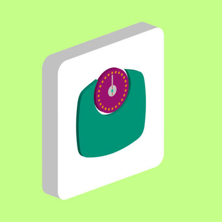 Bathroom Scale Simple vector icon. Illustration symbol design template for web mobile UI element. Perfect color isometric pictogram on 3d white square. Bathroom Scale icons for your business projectのイラスト素材