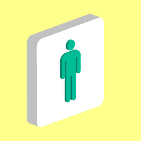 Man, Male Simple vector icon. Illustration symbol design template for web mobile UI element. Perfect color isometric pictogram on 3d white square. Man, Male icons for your business projectのイラスト素材