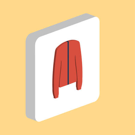Clothing, Jacket Simple vector icon. Illustration symbol design template for web mobile UI element. Perfect color isometric pictogram on 3d white square. Clothing Jacket icons for you business projectの写真素材