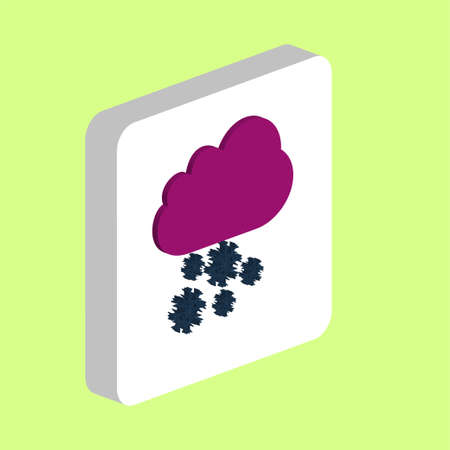 Snowfall Cloud Simple vector icon. Illustration symbol design template for web mobile UI element. Perfect color isometric pictogram on 3d white square. Snowfall Cloud icons for your business projectの写真素材