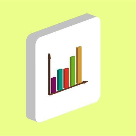 Business Graph Simple vector icon. Illustration symbol design template for web mobile UI element. Perfect color isometric pictogram on 3d white square. Business Graph icons for you business projectの写真素材