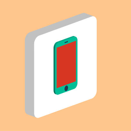 Smartphone, Phone Simple vector icon. Illustration symbol design template for web mobile UI element. Perfect color isometric pictogram on 3d white square. Smartphone, Phone icons for you business projectの写真素材