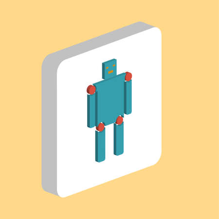 Robot, Android Simple vector icon. Illustration symbol design template for web mobile UI element. Perfect color isometric pictogram on 3d white square. Robot, Android icons for you business projectの写真素材
