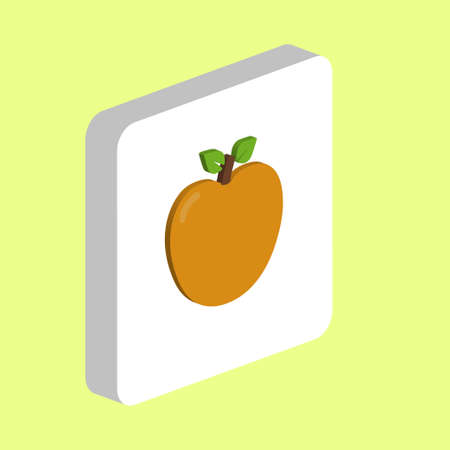 Apple Simple vector icon. Illustration symbol design template for web mobile UI element. Perfect color isometric pictogram on 3d white square. Apple icons for you business projectの写真素材