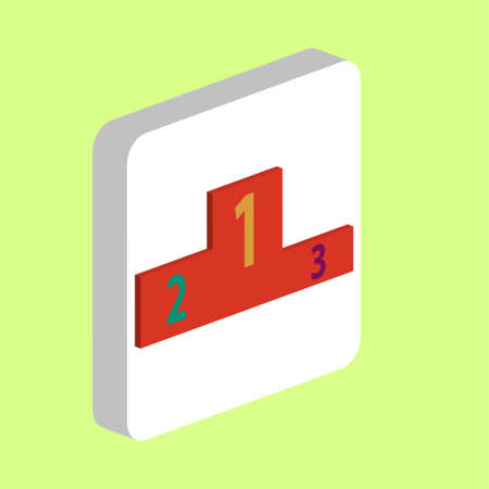 Pedestal, Podium Simple vector icon. Illustration symbol design template for web mobile UI element. Perfect color isometric pictogram on 3d white square. Pedestal Podium icons for you business projectの写真素材