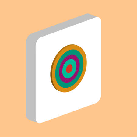 Target, Aim Simple vector icon. Illustration symbol design template for web mobile UI element. Perfect color isometric pictogram on 3d white square. Target, Aim icons for you business projectの写真素材