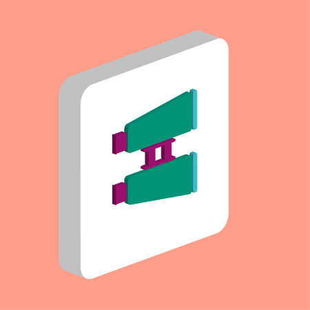 Military Binoculars Simple vector icon. Illustration symbol design template for web mobile UI element. Perfect color isometric pictogram on 3d white square. Binoculars icons for you business projectの写真素材