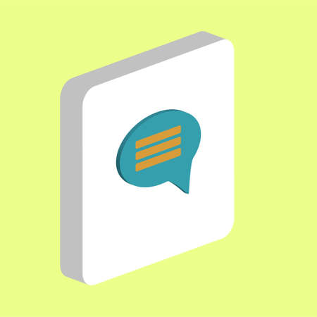 Chat, Sms Simple vector icon. Illustration symbol design template for web mobile UI element. Perfect color isometric pictogram on 3d white square. Chat, Sms icons for you business projectの写真素材