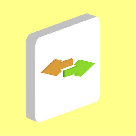 Side Arrow Simple vector icon. Illustration symbol design template for web mobile UI element. Perfect color isometric pictogram on 3d white square. Side Arrow icons for you business projectの写真素材