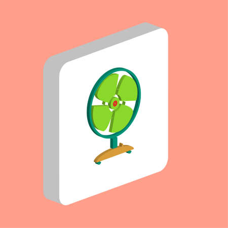 Fan Simple vector icon. Illustration symbol design template for web mobile UI element. Perfect color isometric pictogram on 3d white square. Fan icons for you business projectのイラスト素材