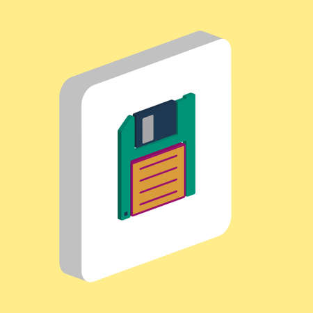Floppy Disk Simple vector icon. Illustration symbol design template for web mobile UI element. Perfect color isometric pictogram on 3d white square. Floppy Disk icons for you business projectのイラスト素材