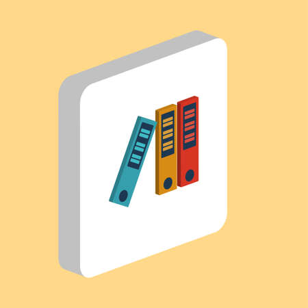 Office Folders Simple vector icon. Illustration symbol design template for web mobile UI element. Perfect color isometric pictogram on 3d white square. Office Folders icons for you business projectのイラスト素材