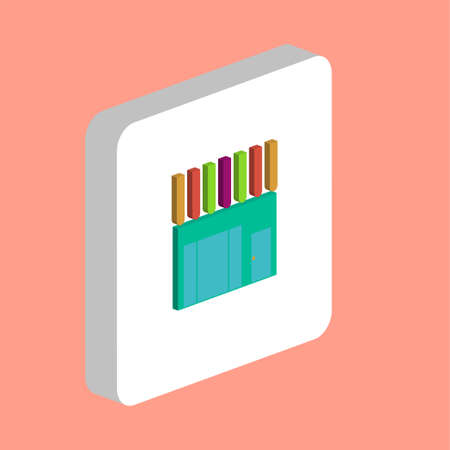 Shop, Store Simple vector icon. Illustration symbol design template for web mobile UI element. Perfect color isometric pictogram on 3d white square. Shop, Store icons for you business projectのイラスト素材