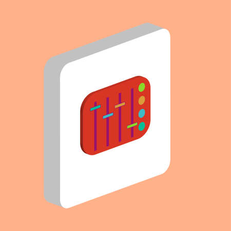 Sound Mixer Simple vector icon. Illustration symbol design template for web mobile UI element. Perfect color isometric pictogram on 3d white square. Sound Mixer icons for you business projectのイラスト素材