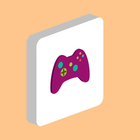 Gamepad Simple vector icon. Illustration symbol design template for web mobile UI element. Perfect color isometric pictogram on 3d white square. Gamepad icons for you business projectのイラスト素材