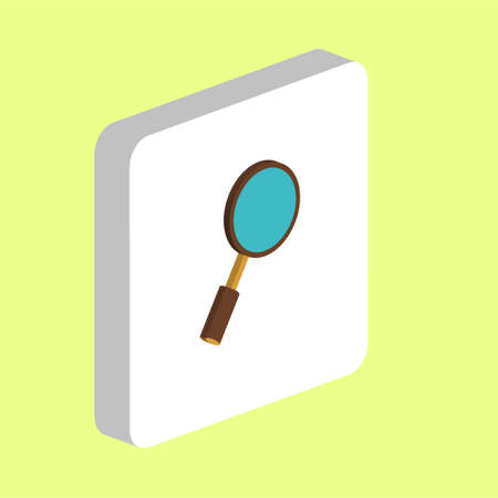 Magnifier Search Simple vector icon Illustration symbol design template for web mobile UI element. Perfect color isometric pictogram on 3d white square. Magnifier Search icons for you business projectのイラスト素材