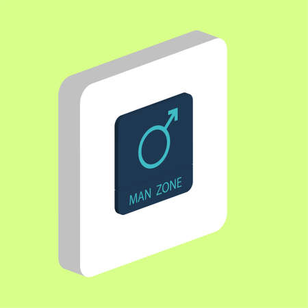 Men Gender Simple vector icon. Illustration symbol design template for web mobile UI element. Perfect color isometric pictogram on 3d white square. Men Gender icons for you business projectのイラスト素材