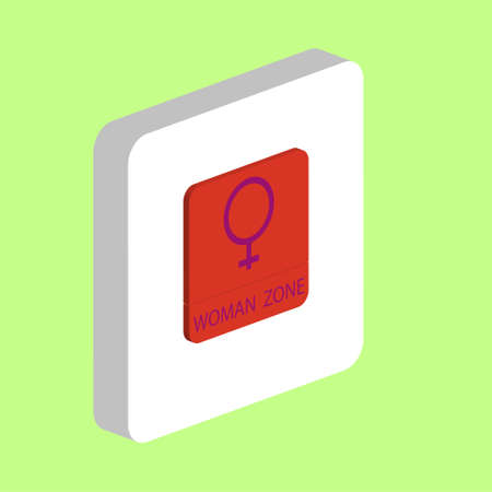 Women Gender Simple vector icon. Illustration symbol design template for web mobile UI element. Perfect color isometric pictogram on 3d white square. Women Gender icons for you business projectのイラスト素材