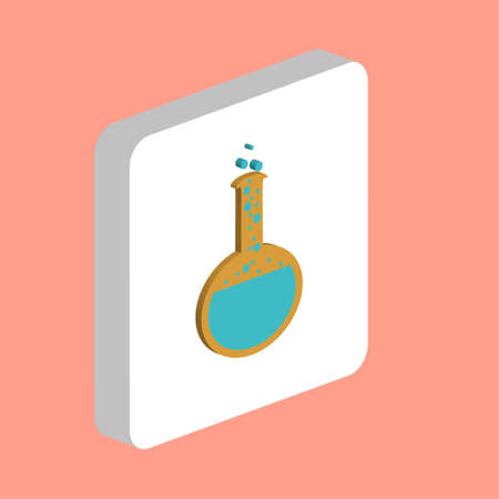 Test Tube Simple vector icon. Illustration symbol design template for web mobile UI element. Perfect color isometric pictogram on 3d white square. Test Tube icons for you business projectのイラスト素材