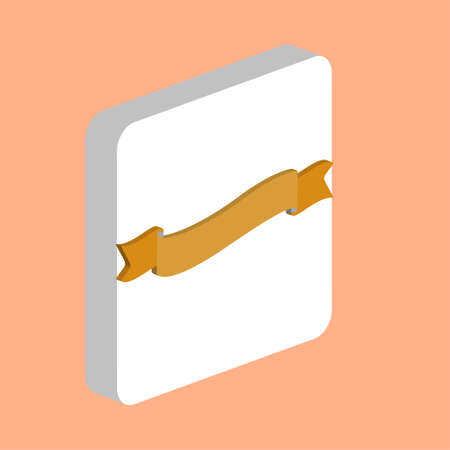 Banner Ribbon Simple vector icon. Illustration symbol design template for web mobile UI element. Perfect color isometric pictogram on 3d white square. Banner Ribbon icons for you business projectのイラスト素材