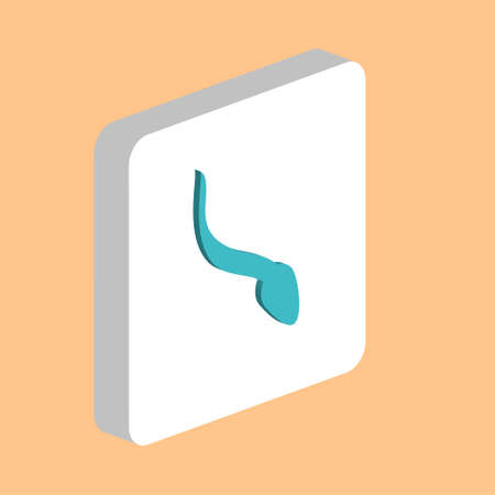 Sperm Simple vector icon. Illustration symbol design template for web mobile UI element. Perfect color isometric pictogram on 3d white square. Sperm icons for you business projectのイラスト素材