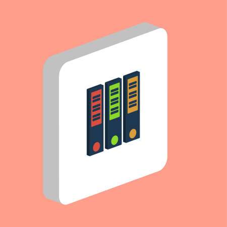 File Folders Simple vector icon. Illustration symbol design template for web mobile UI element. Perfect color isometric pictogram on 3d white square. File Folders icons for you business projectのイラスト素材