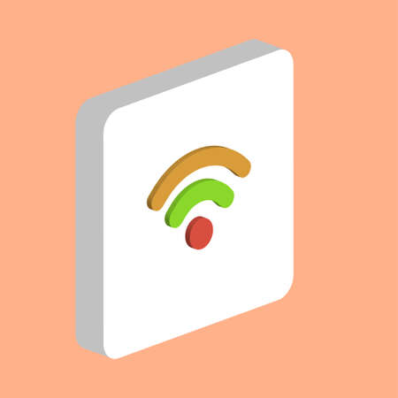 Podcast, WIFI Simple vector icon. Illustration symbol design template for web mobile UI element. Perfect color isometric pictogram on 3d white square. Podcast, WIFI icons for you business projectのイラスト素材